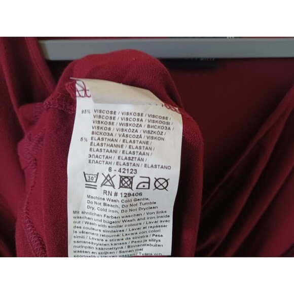 Bodyflirt Maxi Dress 3/4 Sleeve Stretch V Neck Stretch Burgundy Size M - Picture 6 of 6